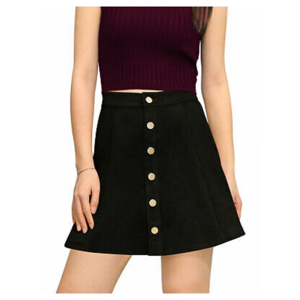 Black Skirt with Buttons